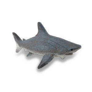 Gray Weathered Finish Wood Look Shark Statue
